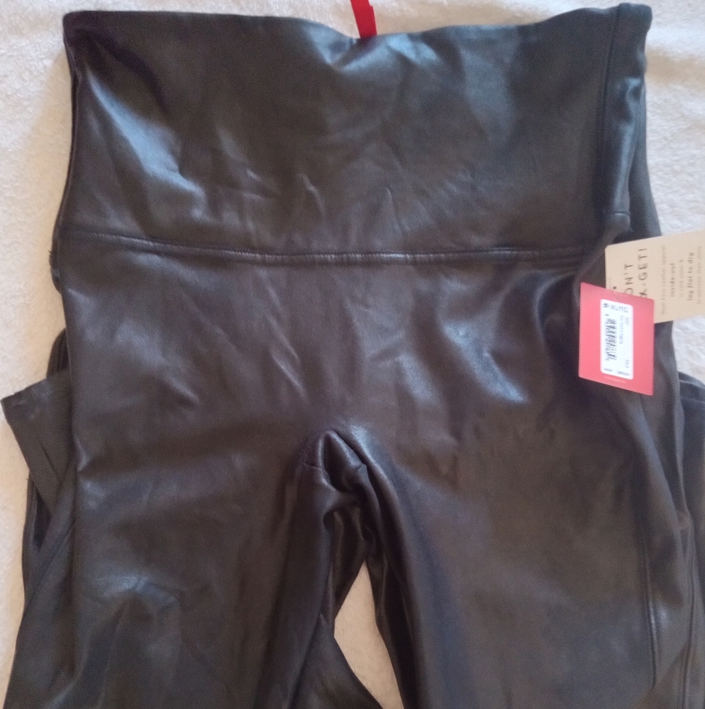 Black Faux Leather XL leggings